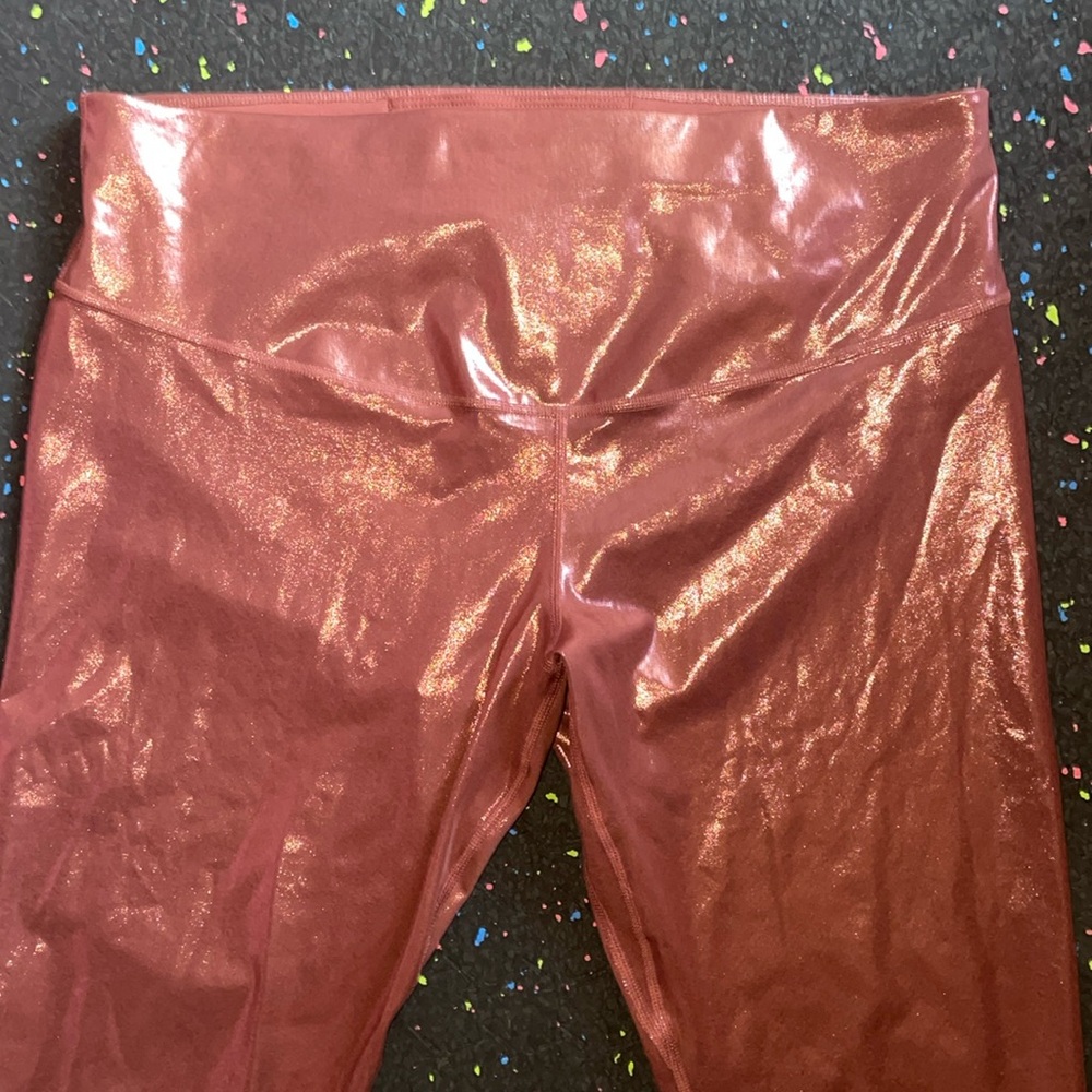 Nike Dri-fit shiny metallic pink yoga pants